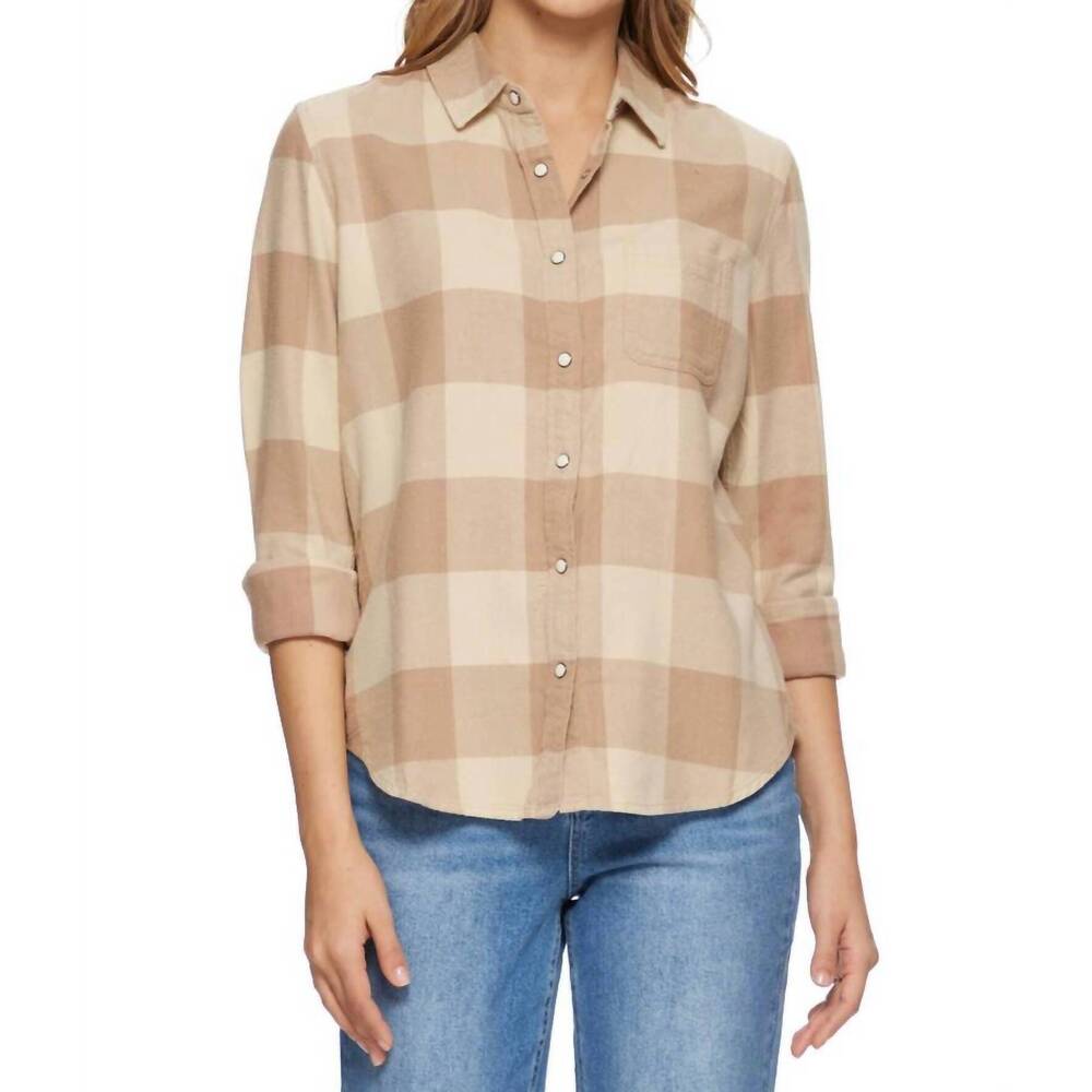 NEW FLAGS & ANTHEM georgianna classic woven shirt in beige